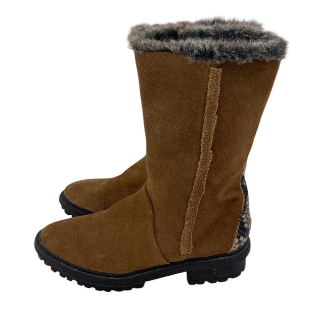 *Sam Edelman Tilden Boots Womens Size 5.5 Brown Suede Mid Calf Faux Fur Lining